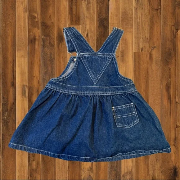 Y2K Vintage Tommy Hilfiger Baby Denim Overall Dress 12–18M - Picture 2 of 5